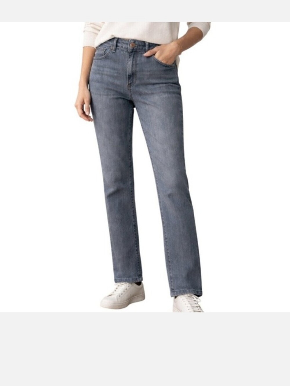 J JILL Womens High Rise Straight Leg Jeans 12 Stretch Modern Classic Onyx Gray